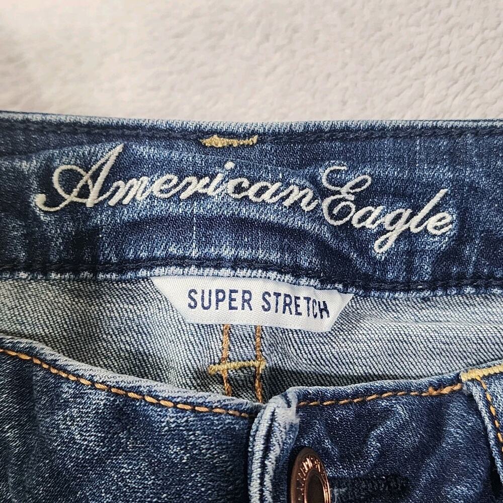 American Eagle Skinny Kick Jeans Bootcut Low Rise Dark Wash Denim Womens Size 10 - Picture 6 of 11